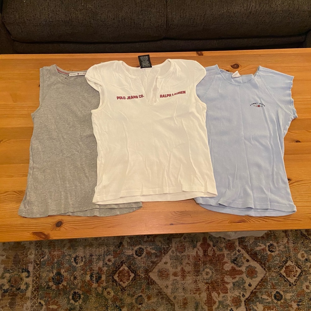 Y2K Tommy Hilfiger and Polo Ralph Lauren Tank Top and T-shirt Bundle